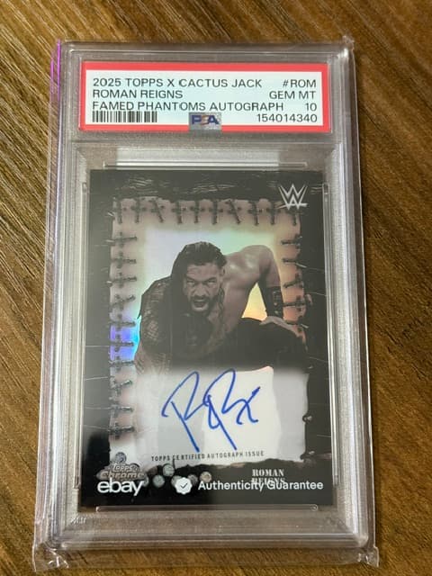 Roman Reigns 2025 Topps x Cactus Jack Famed Phantoms autograph, PSA 10